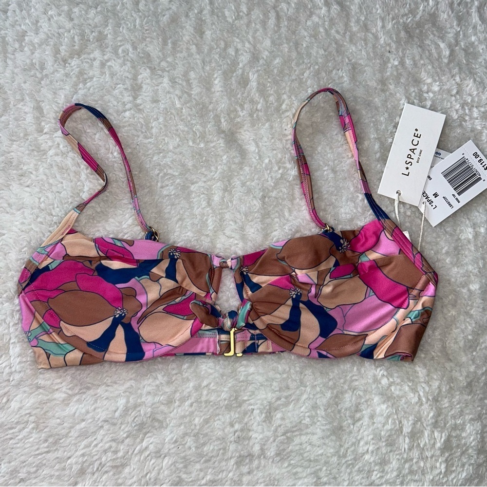 L*Space Rose Underwire Bikini Top Medium Sundazed Floral NEW